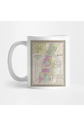 Pixxa Vintage Map of Palestine 1853 Mug