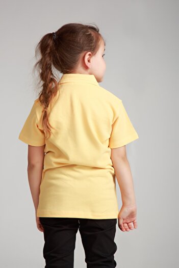 Dragora Sarı Polo Yaka Okul Penye T-shirt