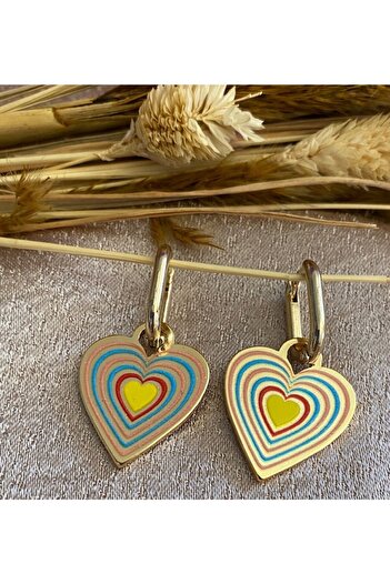 Markiz Takı Colorful Heart Earrings