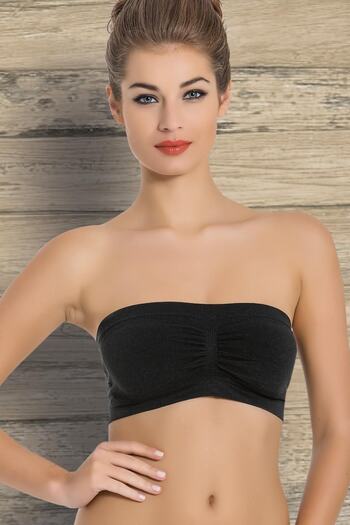 Miss Fit Mf Women's Padded Straples Knitted Seamless Basic Bandeo Bustier Mftwuwbüs1107202