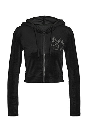 Noisy May NMVALERIE VELVET L/S ZIP HOODIE - Comfortable Fit