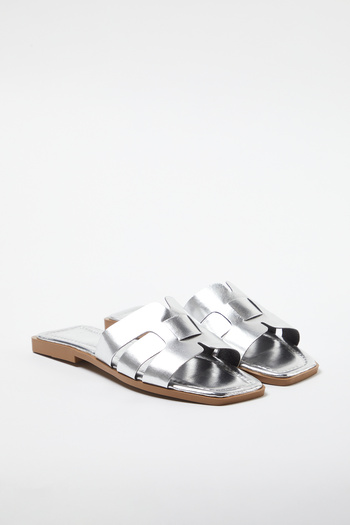 TRENDYOL SHOES Silver Single Band Casual Women's Slippers Takss24Te00010