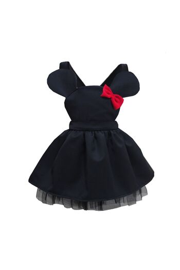 Shecco Babba Girl's Bow Black Tutu Dress, Birthday Dress, Girl's Dress Models 5-10 Years