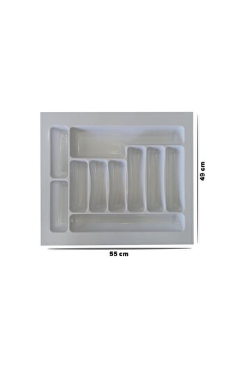 GörSeç Σετ 2 55x49 cm - Λευκή οργάνωση κουταλιού και μαχαιροπήρουνων, κοπή E 48x40 cm