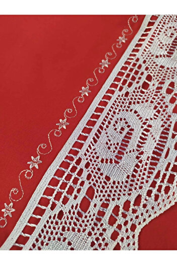 Modares Store Red 2-Piece Lace Pillow Case - 50x70