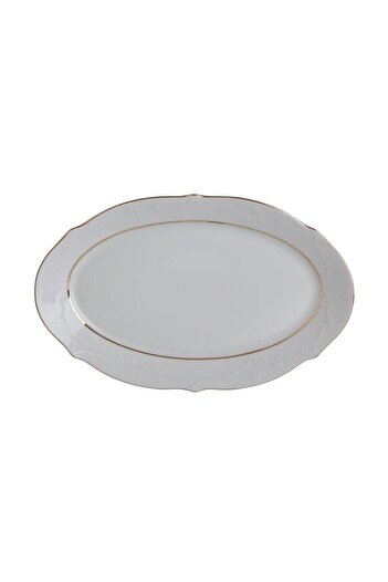 Porland Porcelain Queen Gold Gilt 24 Cm Boat Plate PRL001