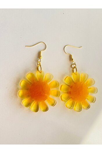 Ustaeller Earrings Bijouterie Earrings-Yellow with Flowers