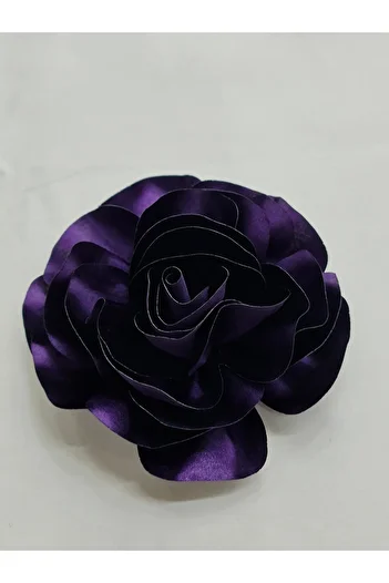 Esteks Dantel ve Tekstil Aksesuarları 15 cm Brooch Fabric Pinned Collar Flower Rose