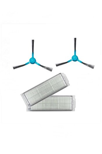 ibrush Συμβατό με Mi Robot Styj02ym 2 φίλτρα Hepa και 2 μπλε πλαϊνές βούρτσες