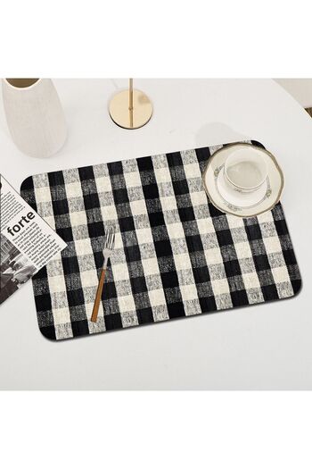 Else Dekor Jute Patterned Washable Non-Slip Rectangular American Service Plate Under Plate