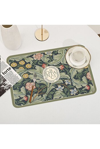 Else Dekor Pattern Washable Non-Slip Rectangular American Service Plate Under Plate