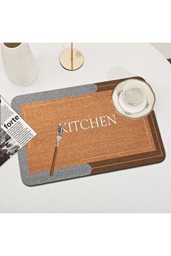 Else Dekor Jute Patterned Washable Non-Slip Rectangular American Service Plate Under Plate