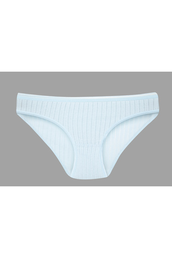 Ramior Pachet de 5 chiloți de bikini din bumbac 100% cusuți în lanț - piele neagră, albastru, alb