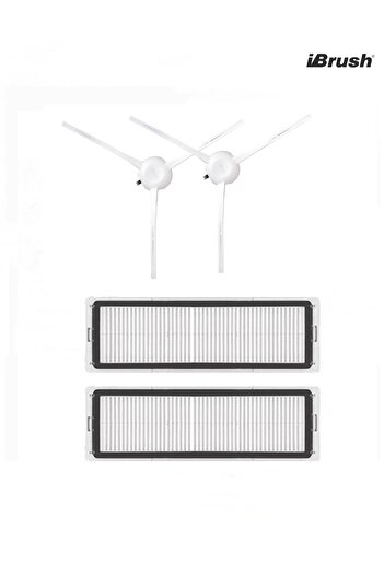 ibrush Xiaomi Vacuum Mop 1c και 2c 2 τεμάχια φίλτρο Hepa και 2 τεμάχια πλαϊνή βούρτσα, Vacuum Mop 1c 2c Stytj01zhm Συμβατό