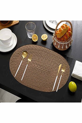 Else Dekor Oval Natural Jute Rectangular American Service Plate