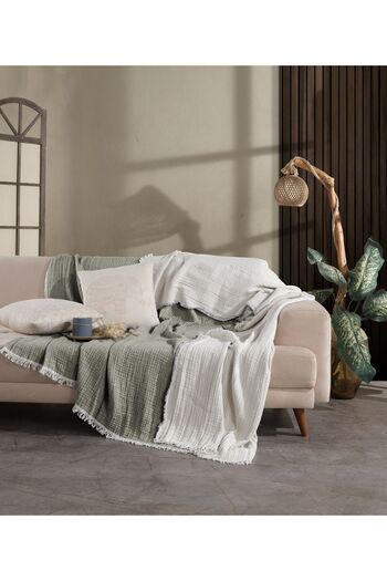 luxtex 4 Layers Muslin Bedspread, Sofa Cover, Blanket, TV Blanket Single Size 160 x 240 Cm