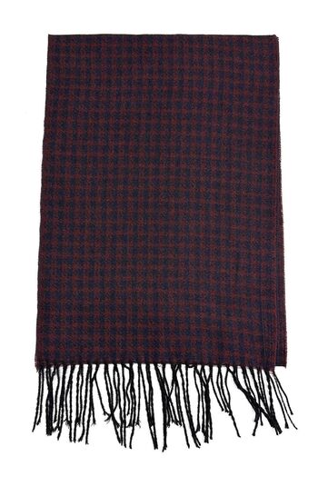 Kravatkolik Claret Red - Navy Blue Motif Pattern Men's Camisole K558