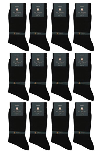 La Pescara La'pescara Ultra Luxury 12-Piece Black Bamboo Classic Men's Socks Set Crp188