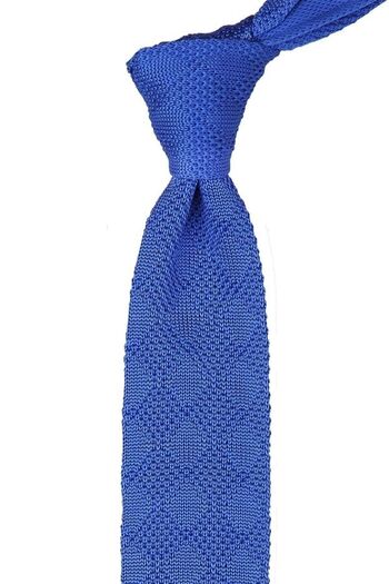La Pescara Plain Blue Knit Tie 8103