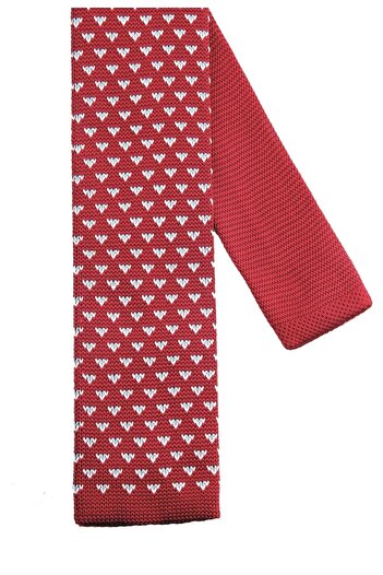 La Pescara Red Dot Pattern Knitted Tie 8227