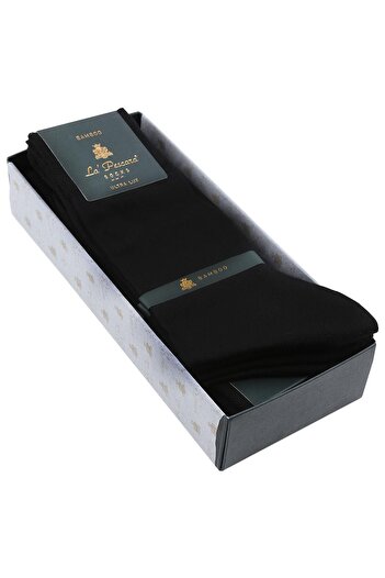 La Pescara La'pescara Ultra Luxury 12-Piece Black Bamboo Classic Men's Socks Set Crp188