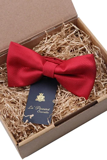 La Pescara Red Self Patterned Bow Tie P489