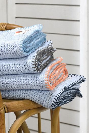 Salvia Dione 4 Seasons 100% Cotton Baby Blanket - Multi-Purpose Blue-Blue Knitted Cotton Baby Kids Blanket