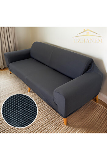 uzhanem Three-Person Patterned Honeycomb Sofa Cover - No Pilling