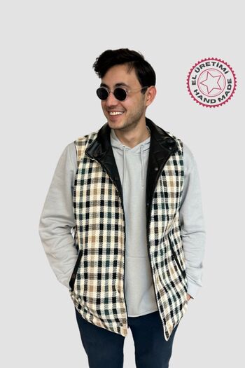 Uretti November 7275 Men's Double Sided Faux Leather Vest - L