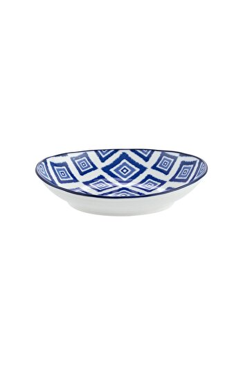 Madame Coco Rêve Bleu Carre Oval Plate - Blue - 19.5x16.5 Cm