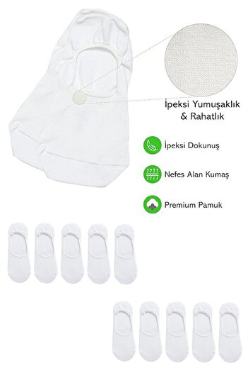 KRAL SOCKS Women's - Men's Plain Pattern (Pack of 8) Cotton Anti-Sweat Ballerina Socks