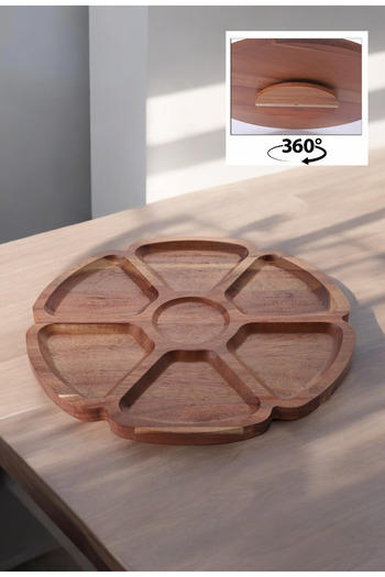 Çavdar Group Akasya Luxury 7 Compartment 30 cm Rotating Presentation Breakfast Presentation Plate