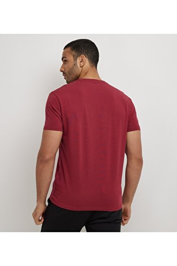 Aeropostale Men's Red Plain Crew Neck Short Sleeve T-Shirt