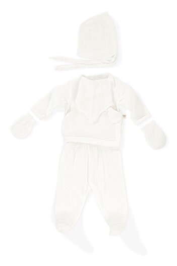 Wellgro Angel Wings Muslin 5 Piece Newborn Set - White