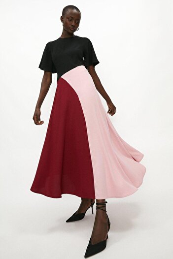 Coast BCC01915 Model Color Block Flutter Sleeve Dress