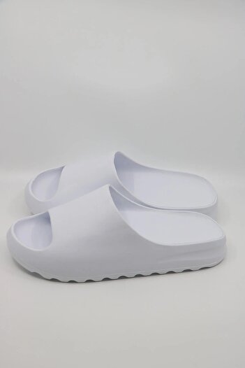 stilfest Unisex White Sabo - Καθημερινές άνετες παντόφλες παραλίας στον κήπο με πισίνα