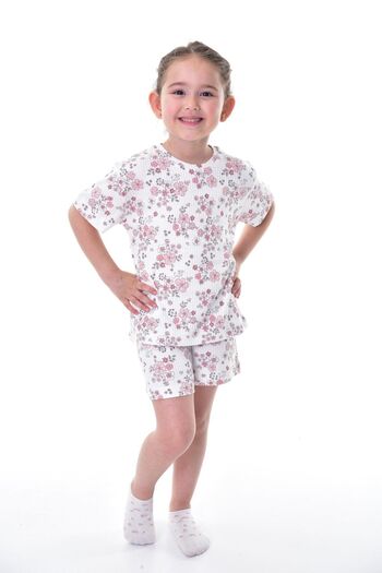 bunny hopp Set de lenjerie de dormit pentru fete, 100% bumbac, țesătură interlock, cu mâneci scurte