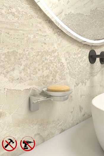 Alper Banyo Premium Chrome F1 Model Glass Plate Σαπουνιού |   Ανοξείδωτο ατσάλι |   Αξεσουάρ μπάνιου με 5 χρόνια εγγύηση