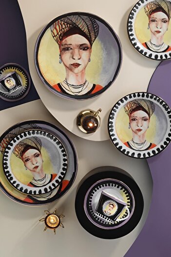 Kütahya Porselen Sophia Femina 6-Person Cake Set 12122