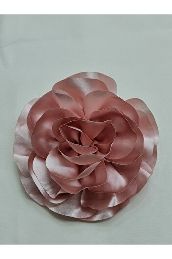 Esteks Dantel ve Tekstil Aksesuarları 15 cm Brooch Fabric Pinned Collar Flower Rose