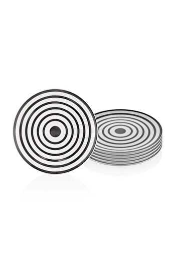 The Mia Maroc Chic Black Porcelain 19cm 6-Piece Cake Plate Chc0002
