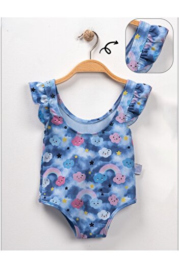 BUUFUU Girl - Ruffled and Printed Patterned Swimsuit