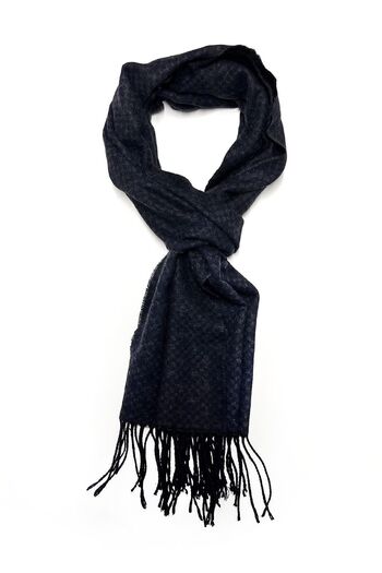 Kravatkolik Ανδρικό κασκόλ K412 Smoked - Navy Blue Dot Pattern