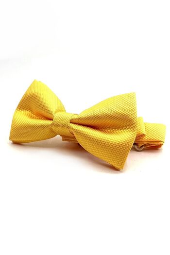 La Pescara Yellow Self Pattern Bow Tie P1723