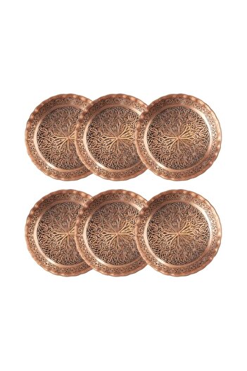GABAALTI Gaziantep Copper Snack Bowl Set - 6-Piece Nuts Set (12CM x 2.5CM)