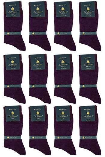 La Pescara La'pescara Ultra Luxury 12-Piece Purple Mercerized Men's Classic Socks Set Crp2