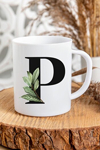 Kravatkolik Letter P Initial Printed Mug