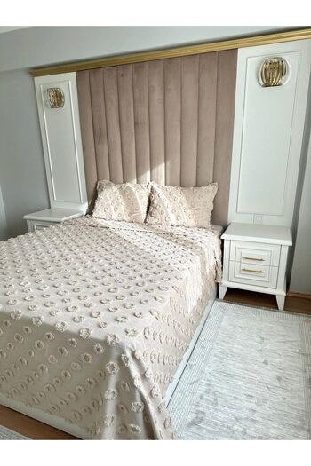 Tly Home Textiles Tly Pompom Bedspread Double (Mink)