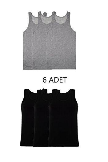 Pi Giyim 6-Piece Mixed Color Men's Athlete Set Grey-Black