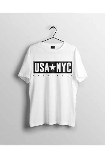 Let's Wear Premium USA NYC Printed Crew Neck T-shirt